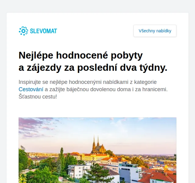Slevomat: 4* kongresový hotel Brno se snídaní od 2 290 Kč – červenec 2026 | Nuslet.cz
