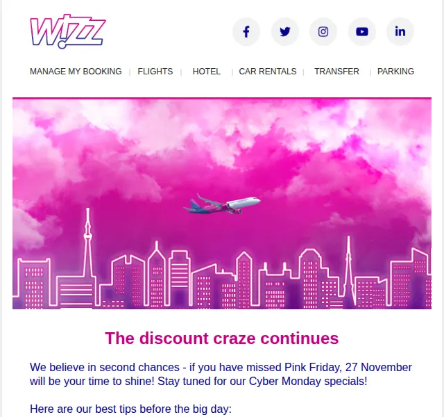 Wizz Air: Cyber Monday letenky – červenec 2026 | Nuslet.cz