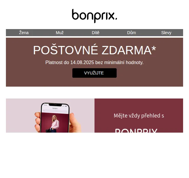 bonprix: Blejzry a kalhoty v moderních střizích + poštovné zdarma – červenec 2026 | Nuslet.cz