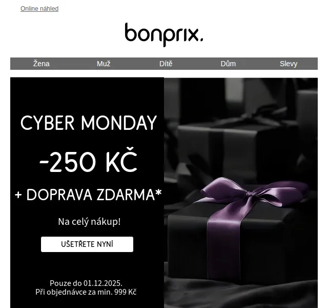 Bonprix: -250 Kč + doprava zdarma – duben 2026