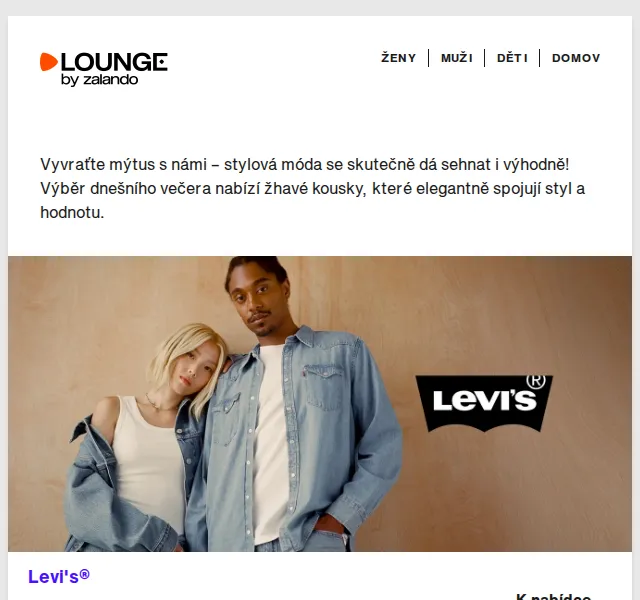 Lounge by Zalando: Levi's, Marc O'Polo – slevy až 80 % – červenec 2026 | Nuslet.cz