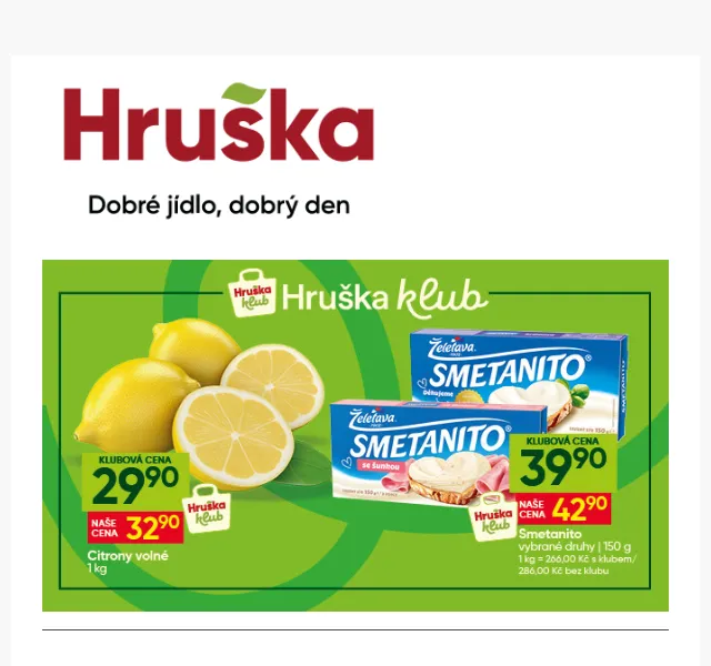 Hruška: Body navíc v aplikaci + slevy – září 2026