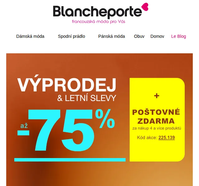 Blancheporte: Letní móda s dopravou zdarma – červenec 2026 | Nuslet.cz
