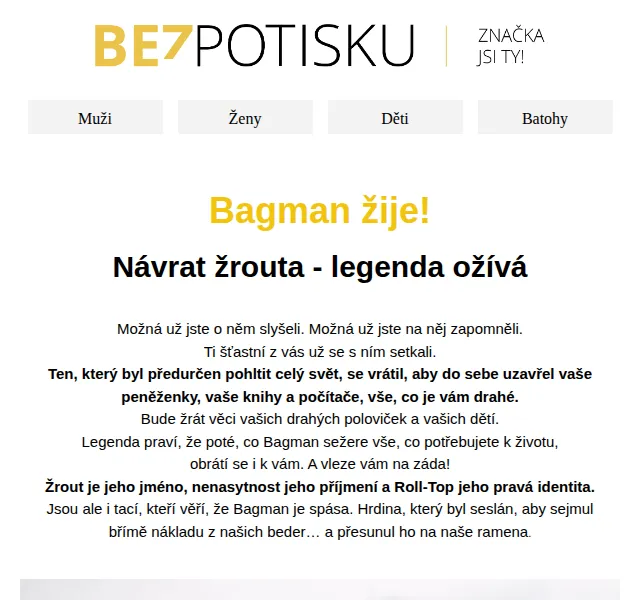 BezPotisku: Batohy Bagman a Circle – léto 2026 | Nuslet.cz