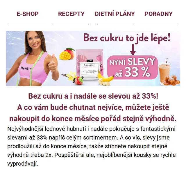MyKETO: slevy až 33 % na keto dietu – červenec 2026 | Nuslet.cz