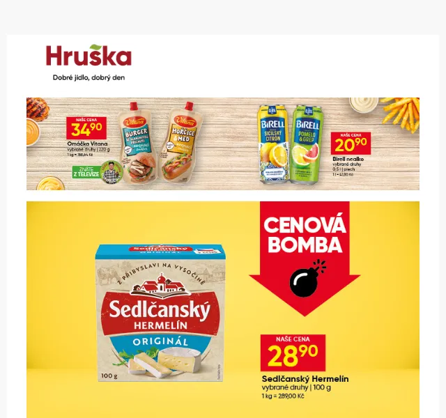 Hruška: Hellman's majonéza 49,90 Kč + hermelín – květen 2026