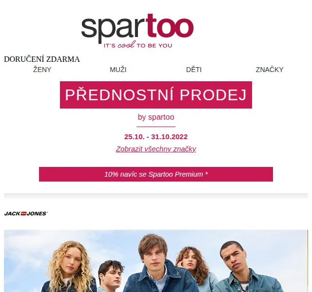 Spartoo: Slevy až 65 % na Jack & Jones, Yurban a Skpat s dopravou zdarma – červen 2026 | Nuslet.cz