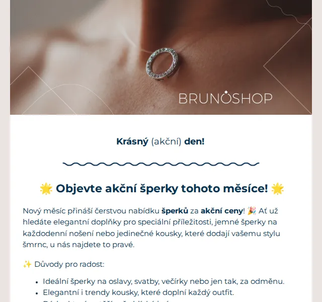 BRUNOshop.cz: Akční šperky slevy až 50 % – červenec 2026 | Nuslet.cz