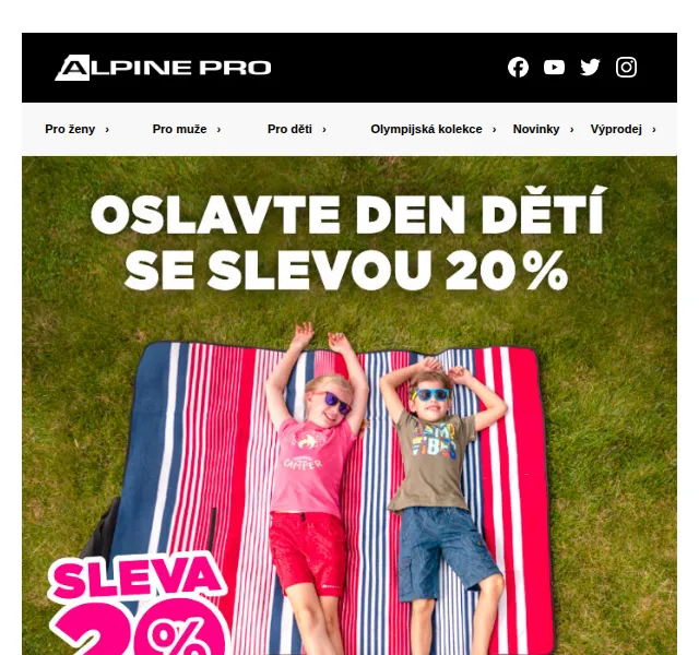 ALPINE PRO: Sleva 20 % na dětskou kolekci – červenec 2026 | Nuslet.cz