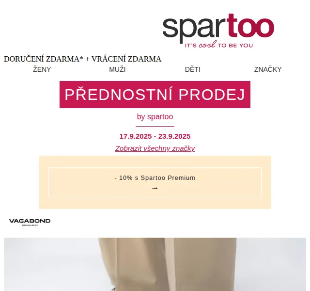 Spartoo.cz: Až -50% na Napapijri, Rieker – září 2026 | Nuslet.cz