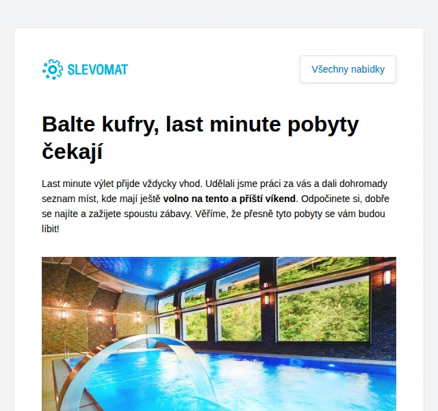 Slevomat: Last minute wellness pobyty – červen 2026 | Nuslet.cz