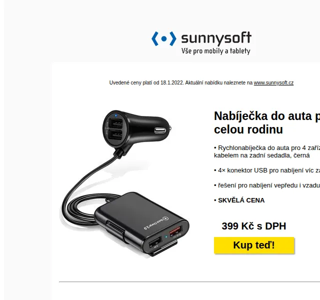 Sunnysoft: Mix populární elektroniky od 399 Kč – červen 2026 | Nuslet.cz