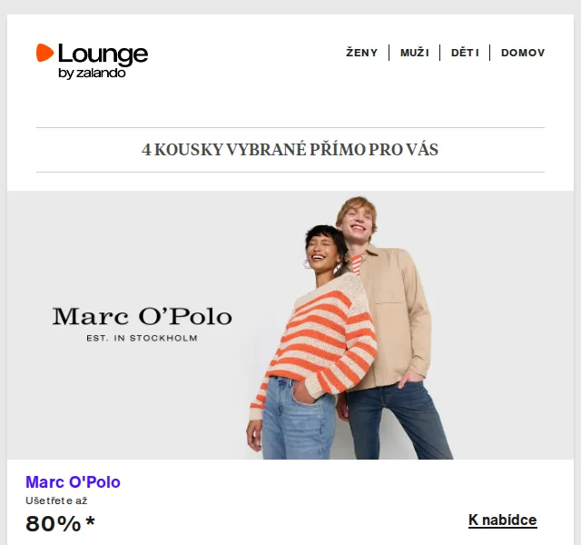 Lounge by Zalando: Marc O'Polo, ONLY, Barbour až 80 % – duben 2026