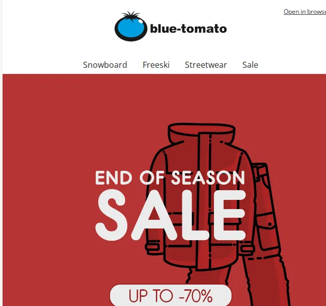 BLUE TOMATO: End of Season Sale – snowwear až 70 % – červenec 2026 | Nuslet.cz
