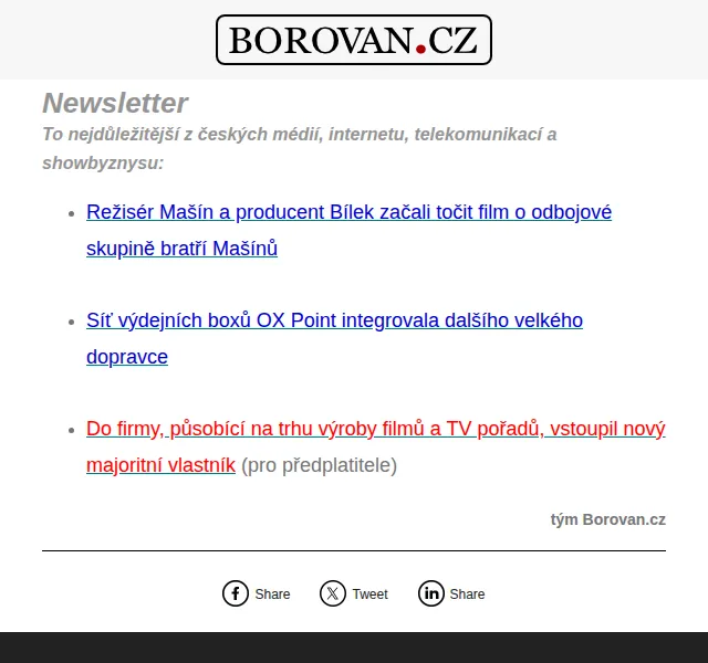 Aleš Borovan: Novinky z médií a showbyznysu – červen 2026 | Nuslet.cz