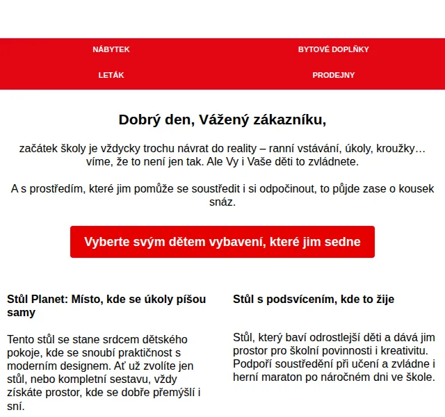 Asko Nábytek: Zpátky do školy – stoly za 5 499 Kč, židle od 1 699 Kč – červenec 2026 | Nuslet.cz