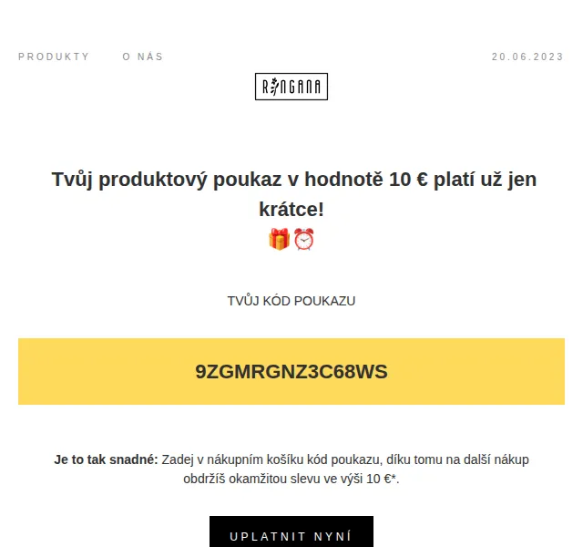 RINGANA: FRESH summer editions s kódem 10 € – červenec 2026 | Nuslet.cz