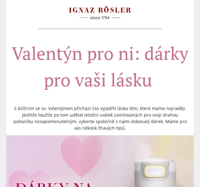 Ignazrosler.cz: Valentýnské dárky pro ni – červen 2026 | Nuslet.cz