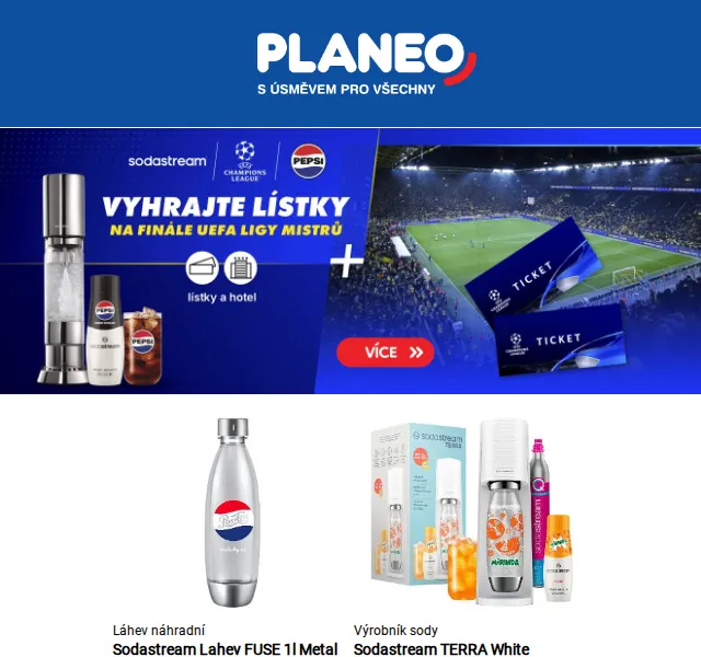 Planeo: SodaStream výroba sody – sleva až 20 % – duben 2026
