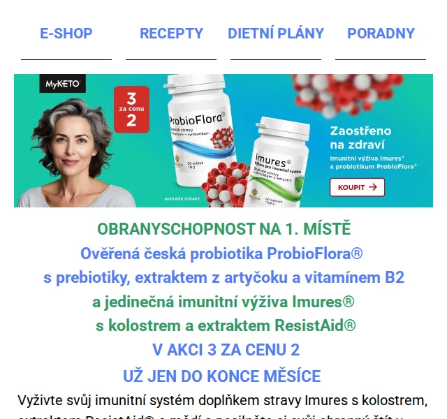 MyKETO: ProbioFlora a Imures 3 za cenu 2 – září 2024 | Nuslet.cz