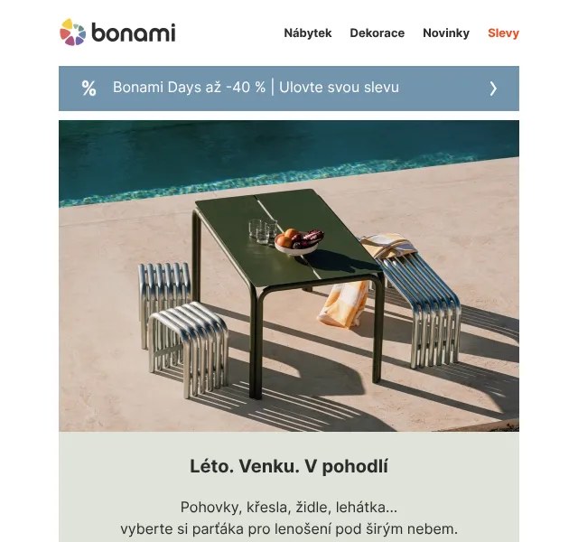 Bonami.cz: Nábytek a koberce – sleva až 40 % | květen 2026