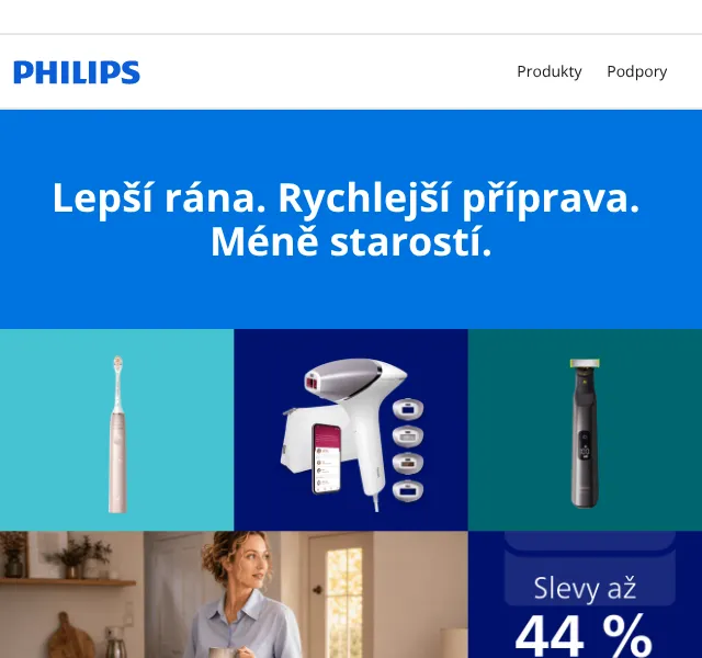Philips: až 44 % sleva + kód RUTINA10 – září