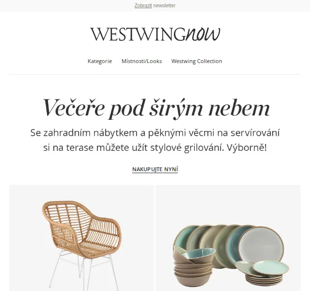 Westwing: Zahradní nábytek a nádobí – červen 2026 | Nuslet.cz