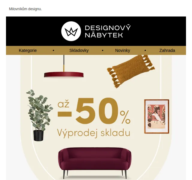 Designový Nábytek: Výprodej skladu se slevami až -50 % – červenec 2026 | Nuslet.cz