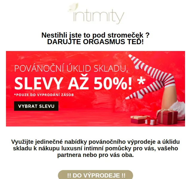 Intimity.cz: Povánočn výprodej – až 50 % – duben 2026