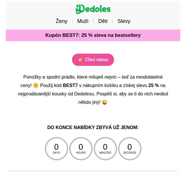 Dedoles.cz: 25% sleva na bestsellery – červenec 2026 | Nuslet.cz
