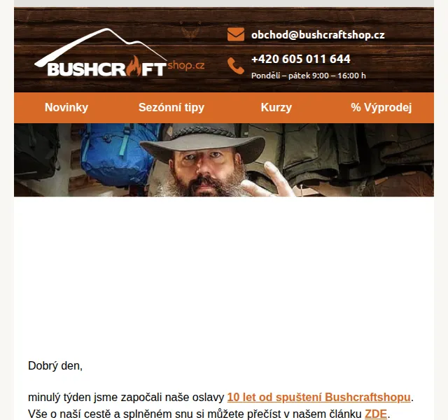 Bushcraftshop: 10% sleva + 10% cashback – červenec 2026 | Nuslet.cz