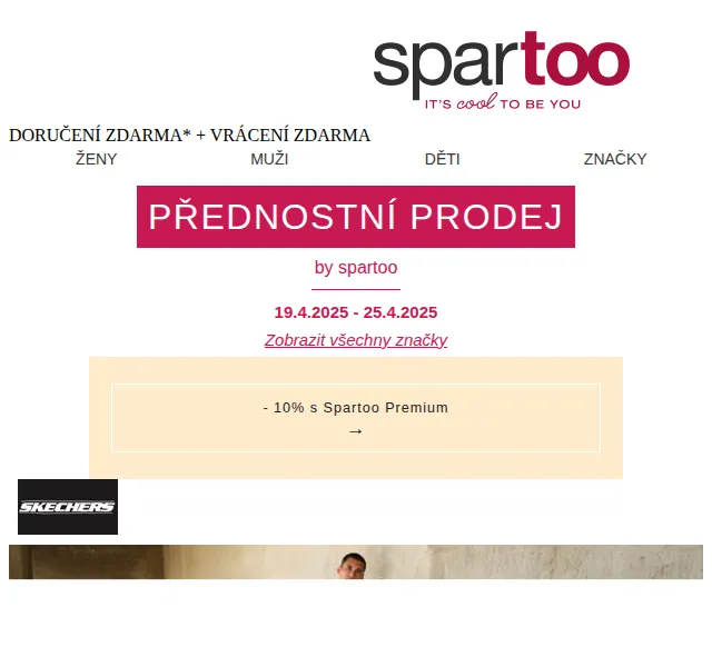 Spartoo: sleva až -50 % na Skechers, adidas Performance – červenec 2026 | Nuslet.cz