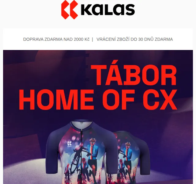 KALAS Sportswear: Limitovaná edice Tábor Home of CX – červenec 2026 | Nuslet.cz
