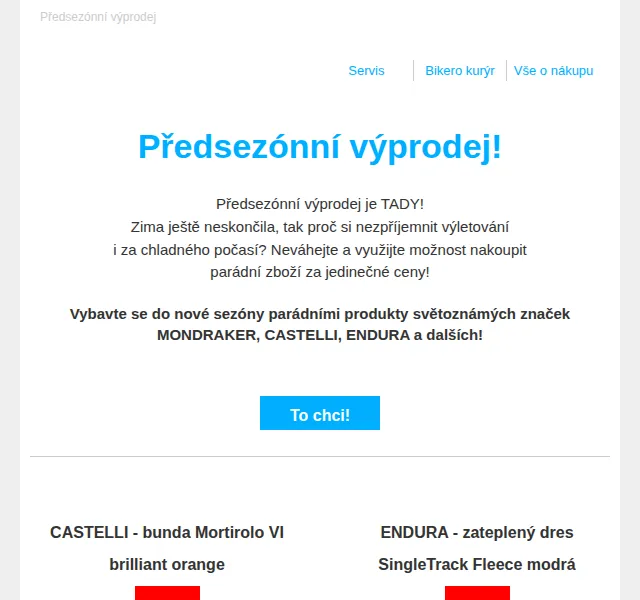czbikero: Předsezónní výprodej – červenec 2026 | Nuslet.cz