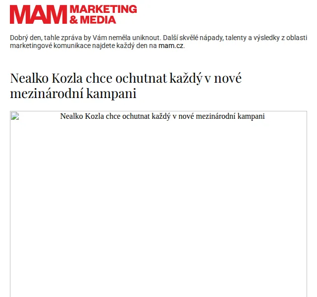 Marketing & Media: Nová kampaň Kozel 0,0% – červenec 2026 | Nuslet.cz