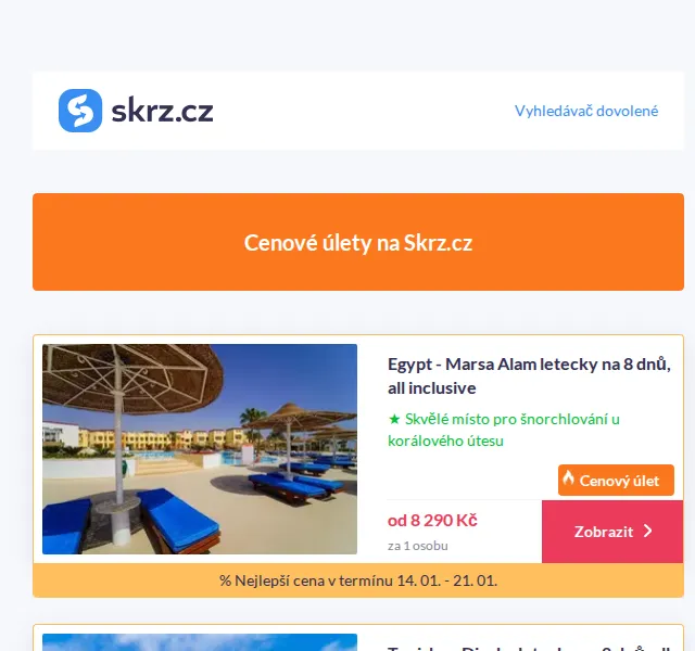 Vánoce na Skrz: zájezd za 8 290 Kč, Marsa Alam – červenec 2026 | Nuslet.cz