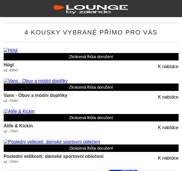 Lounge by Zalando: Högl, Vans a alife & kickin – slevy až 75 % – červen 2026 | Nuslet.cz