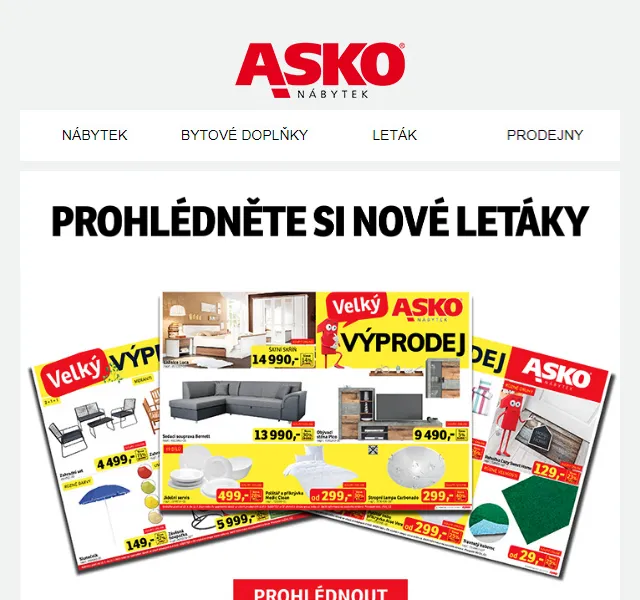 Asko Nábytek: nové letáky – červenec 2026 | Nuslet.cz