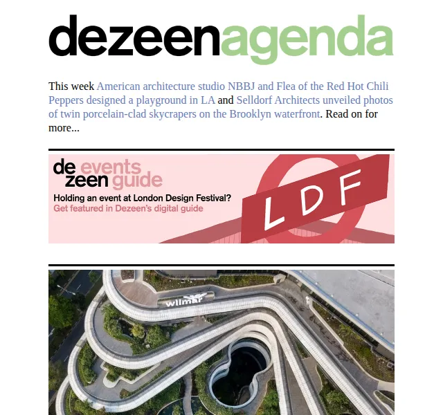 Dezeen Daily: architektura a design – červenec 2026 | Nuslet.cz