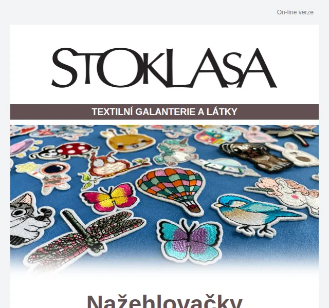 Stoklasa: Nažehlovačky a kreativní doplňky – červenec 2026 | Nuslet.cz