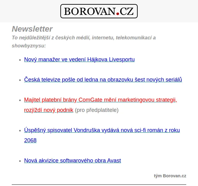 Aleš Borovan: Novinky z médií a byznysu – červen 2026 | Nuslet.cz