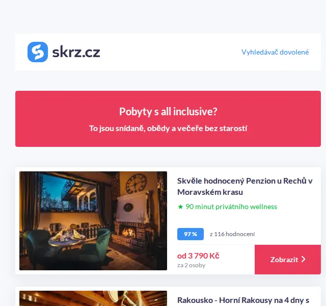 Vánoce na Skrz: All inclusive pobyty od 3 790 Kč – červenec 2026 | Nuslet.cz
