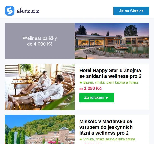 Vánoce na Skrz: Wellness pobyty od 1 290 Kč – červen 2026 | Nuslet.cz
