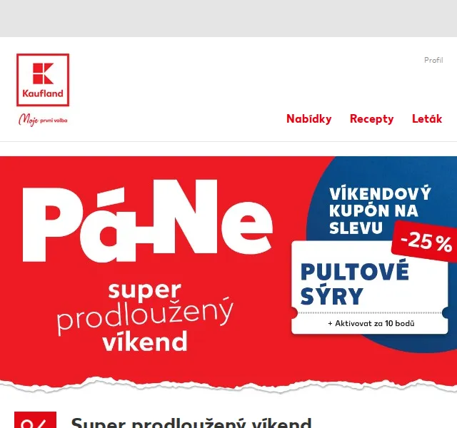 Kaufland: Hrozny 59,90 Kč a kuřecí řízek -50% – červen 2026 | Nuslet.cz