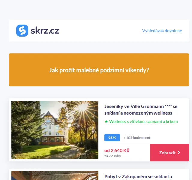 Vánoce na Skrz: wellness pobyty od 2 329 Kč – červenec 2026 | Nuslet.cz