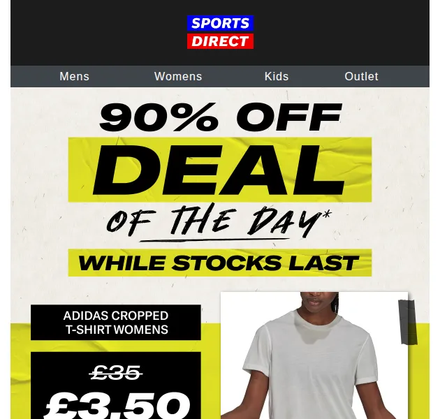 Sportsdirect.com: adidas Cropped T-shirt za 3,50 £ – červen 2026 | Nuslet.cz