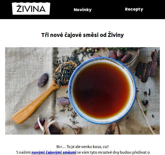 Živina: Nové čaje Probuzení, Uklidnění, Povzbuzení – červenec 2026 | Nuslet.cz