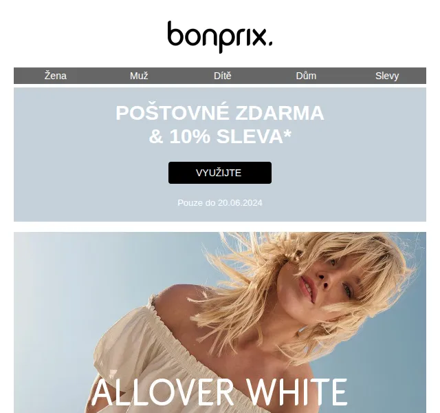bonprix: Poštovné zdarma a 10% sleva – červenec 2026 | Nuslet.cz