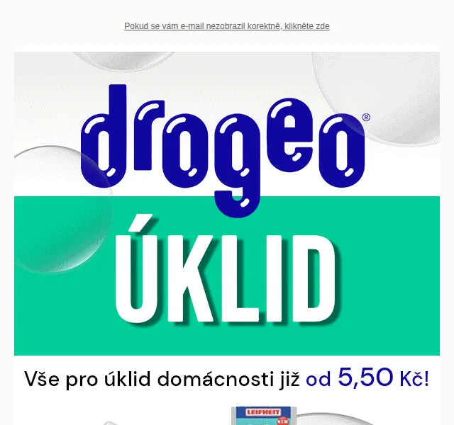 Drogeo: Vše pro úklid domácnosti od 5,50 Kč – červen 2026 | Nuslet.cz