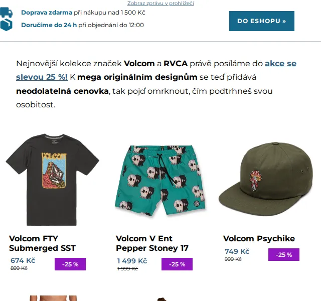 SNOWBOARD ZEZULA: Volcom & RVCA -25 % – červenec 2026 | Nuslet.cz